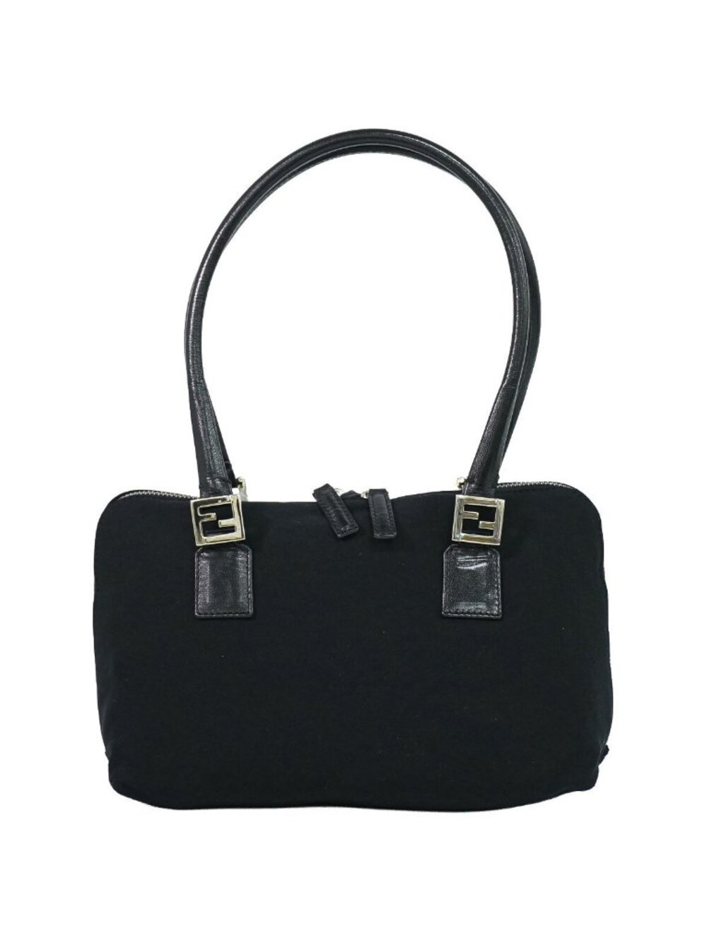 Fendi Canvas Shoulder Bag Black